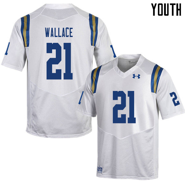 Youth #21 Quentin Wallace UCLA Bruins College Football Jerseys Sale-White - Click Image to Close